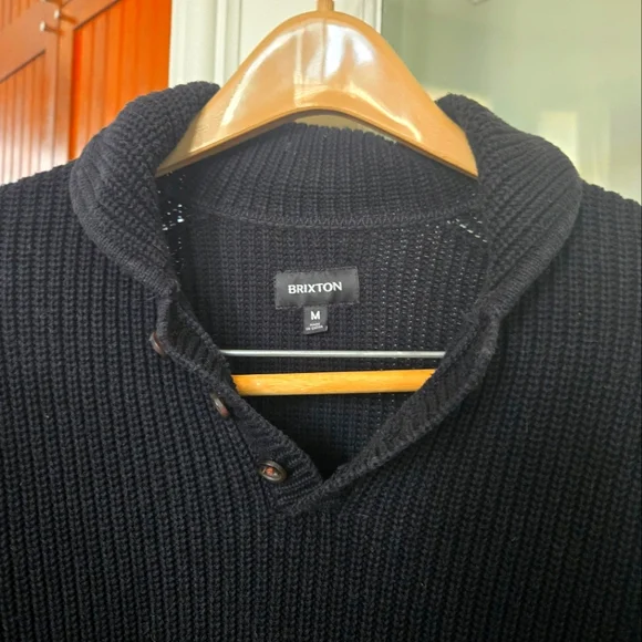 Brixton Black Sweater Jacquard Knit